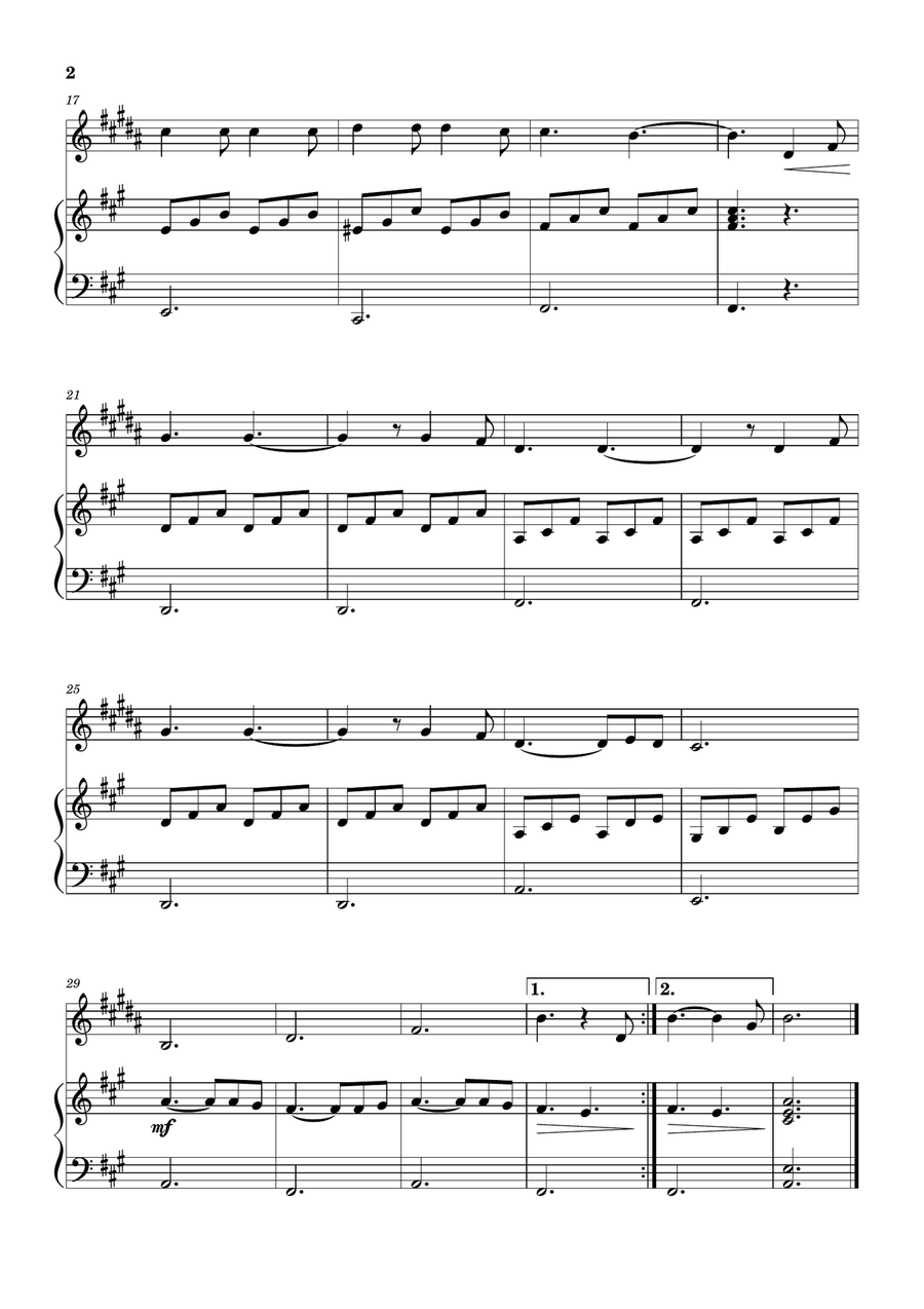 Hallelujah B-Flat Clarinet scores gallery preview page 2