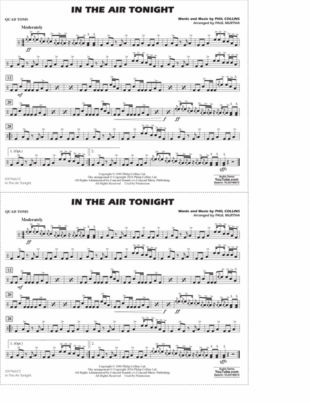 In The Air Tonight (arr. Paul Murtha) - Quad Toms