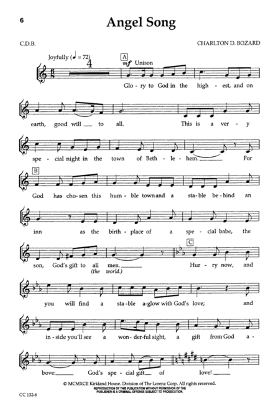 If I'd Been Around When Jesus Was Born - Singer's Ed Unison Choir scores gallery preview page 8
