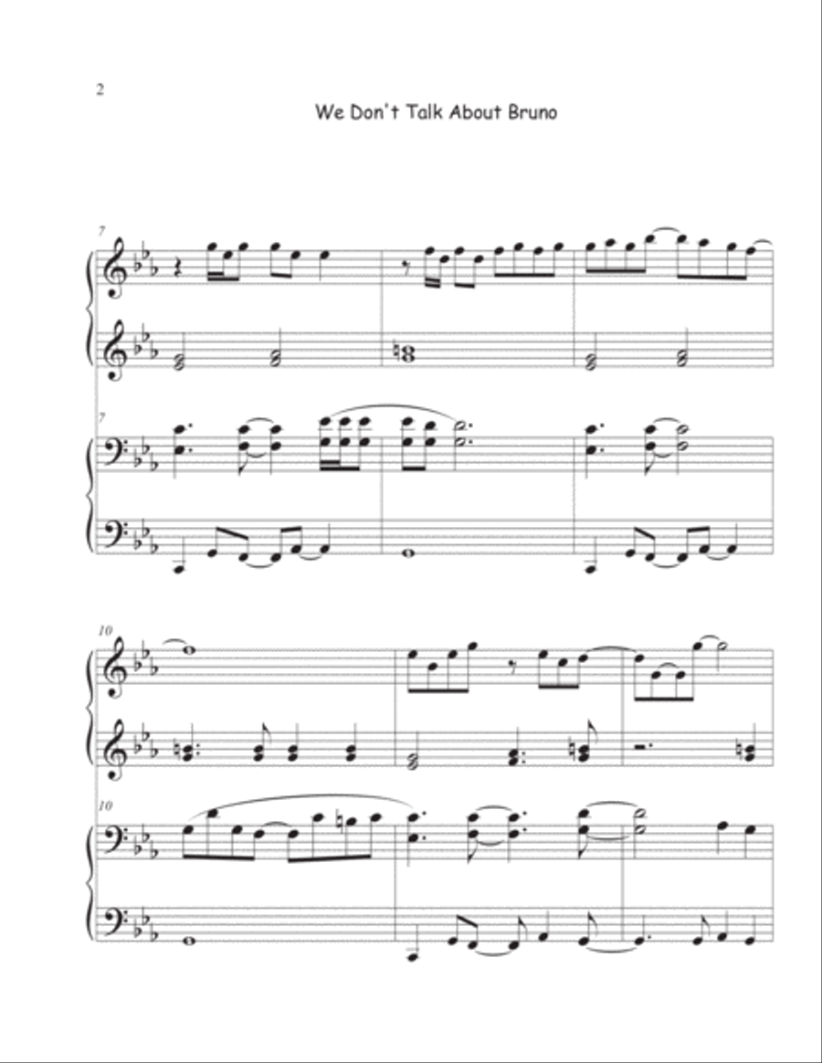 We Don't Talk About Bruno 1 Piano, 4-Hands scores gallery preview page 3