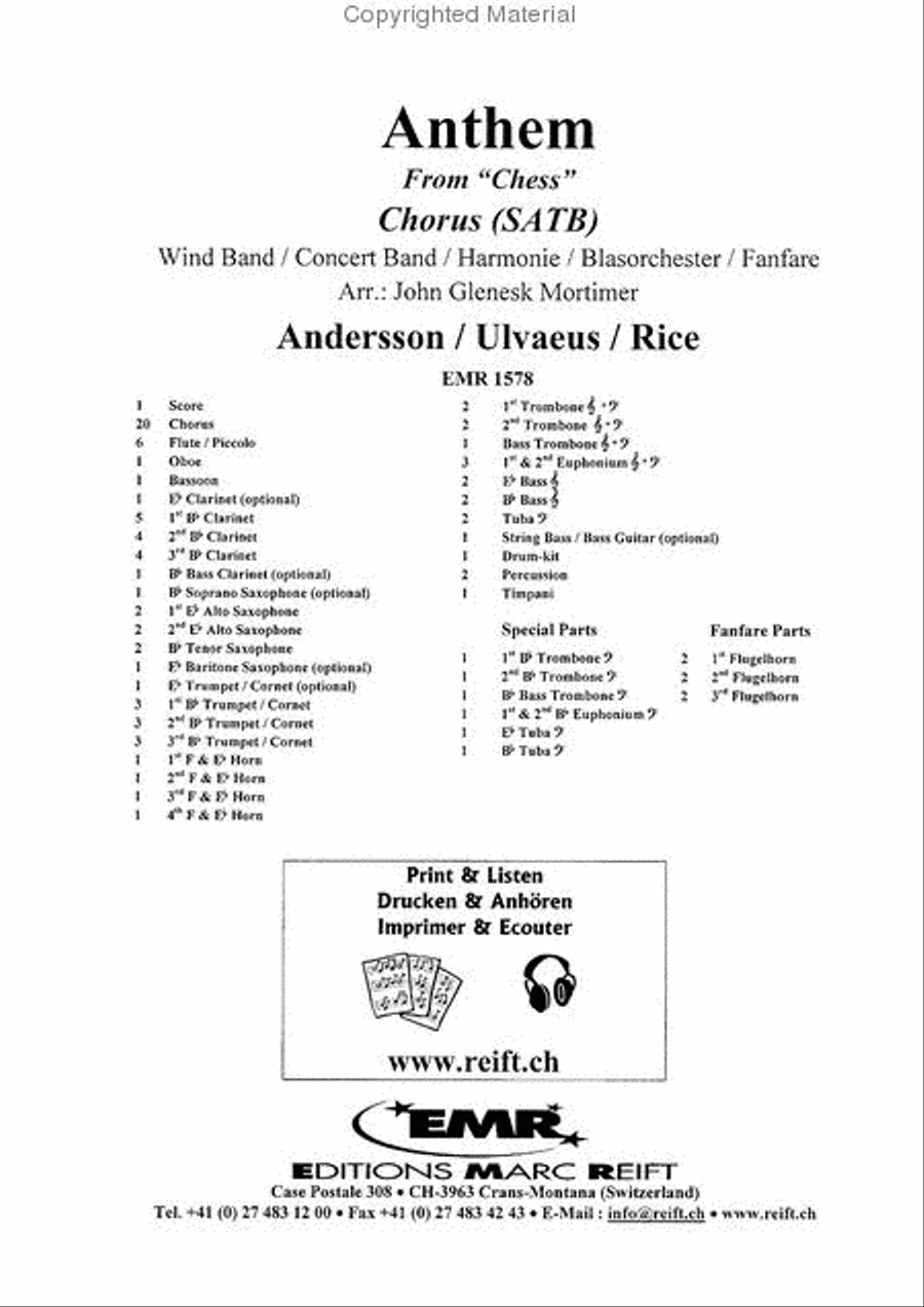 Anthem from Chess Anthem from Chess 4-Part scores gallery preview page 2