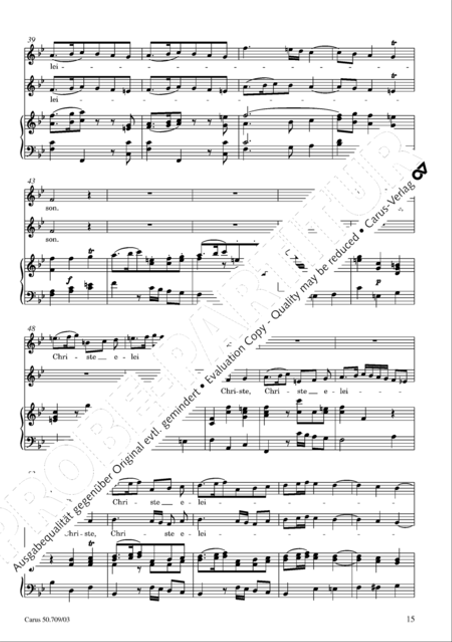 Requiem in E flat major 4-Part scores gallery preview page 16