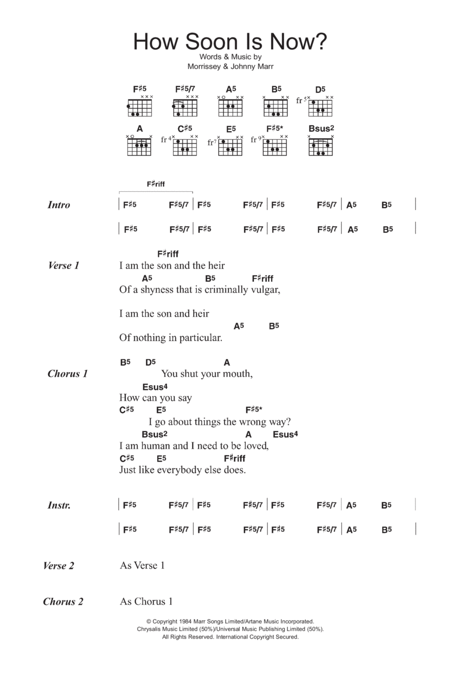 How Soon Is Now? Guitar scores gallery preview page 1