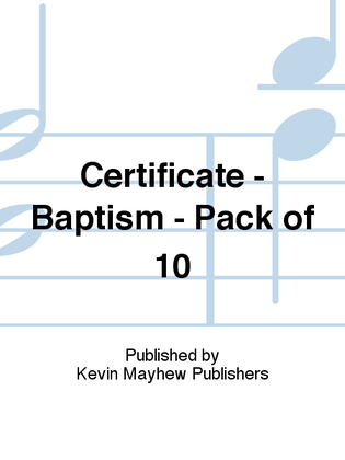 Book cover for Certificate - Baptism - Pack of 10