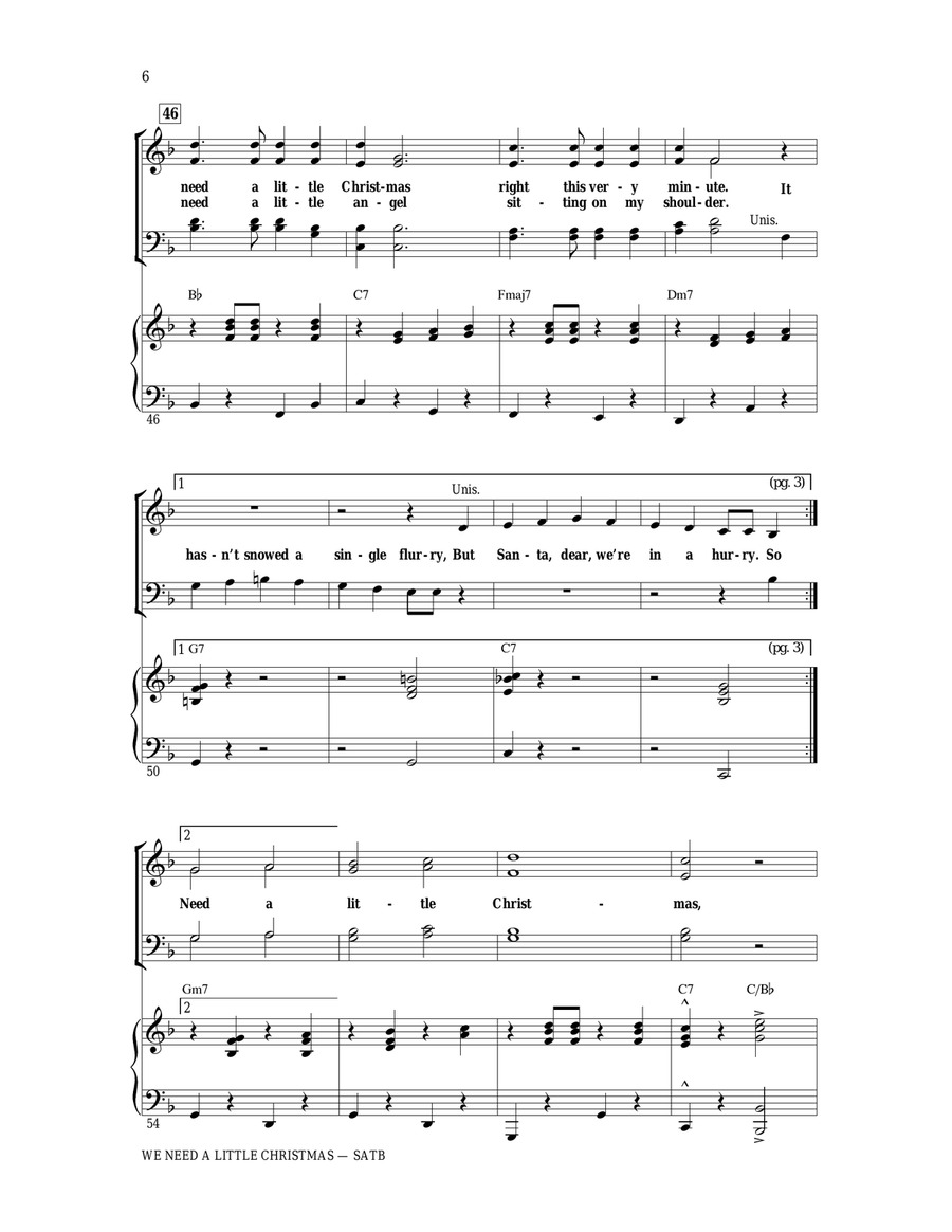 We Need A Little Christmas (from Mame) (arr. Mac Huff) 4-Part scores gallery preview page 5
