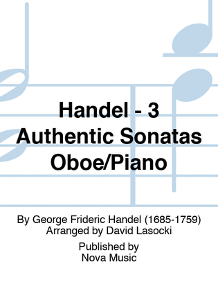 Book cover for Handel - 3 Authentic Sonatas Oboe/Piano