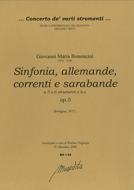 Sinfonia, allemande, correnti, a 5 e a 6, op. 5