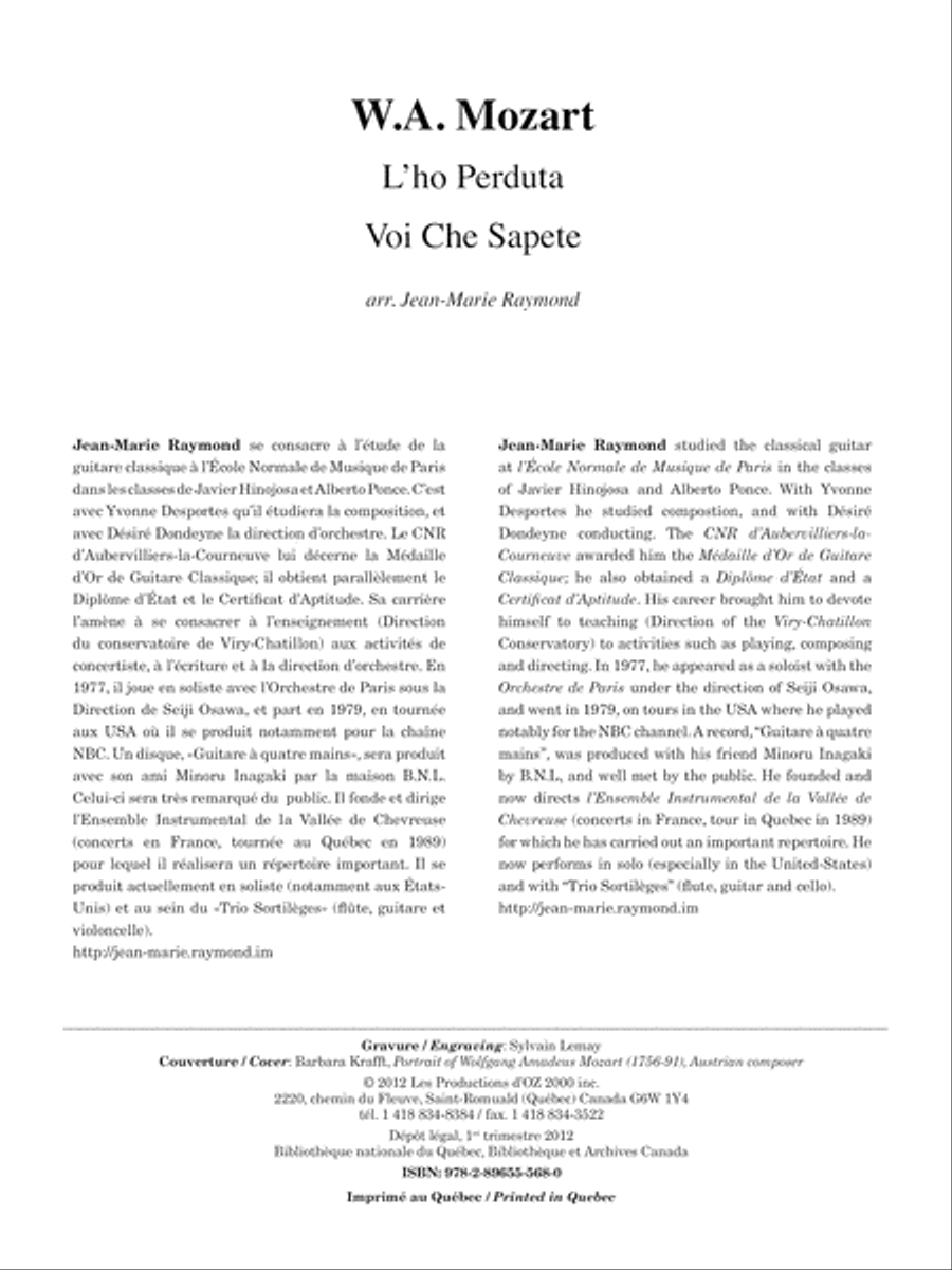L’ho Perduta / Voi Che Sapete Classical Guitar scores gallery preview page 2