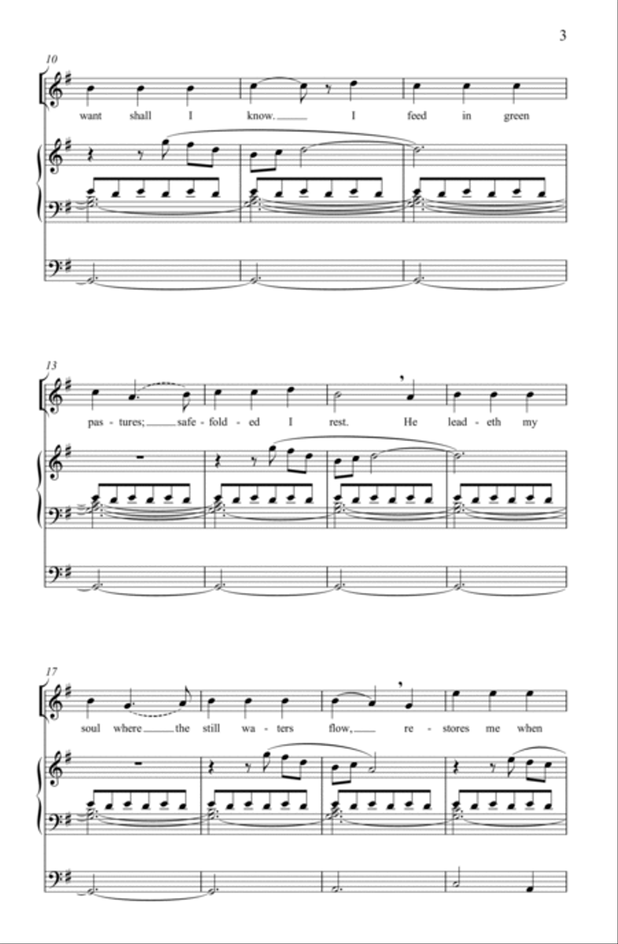 The Lord is my shepherd 4-Part scores gallery preview page 3