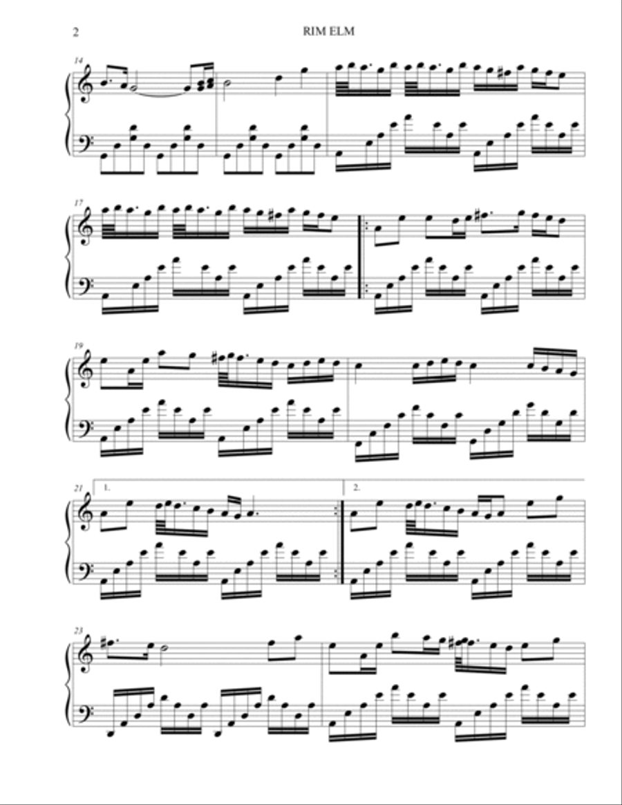Rim Elm Rim Elm Piano Solo scores gallery preview page 2