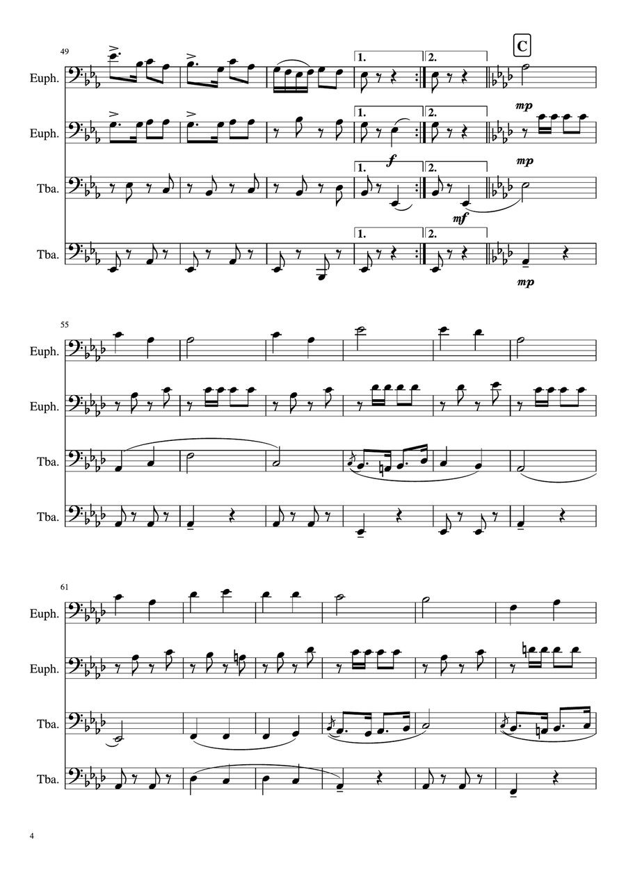 The Fairest of the Fair March Brass Quartet scores gallery preview page 4