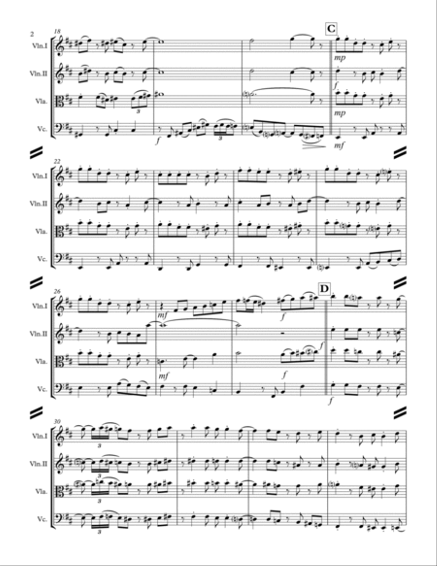 Tea for Two (for String Quartet) String Quartet scores gallery preview page 3