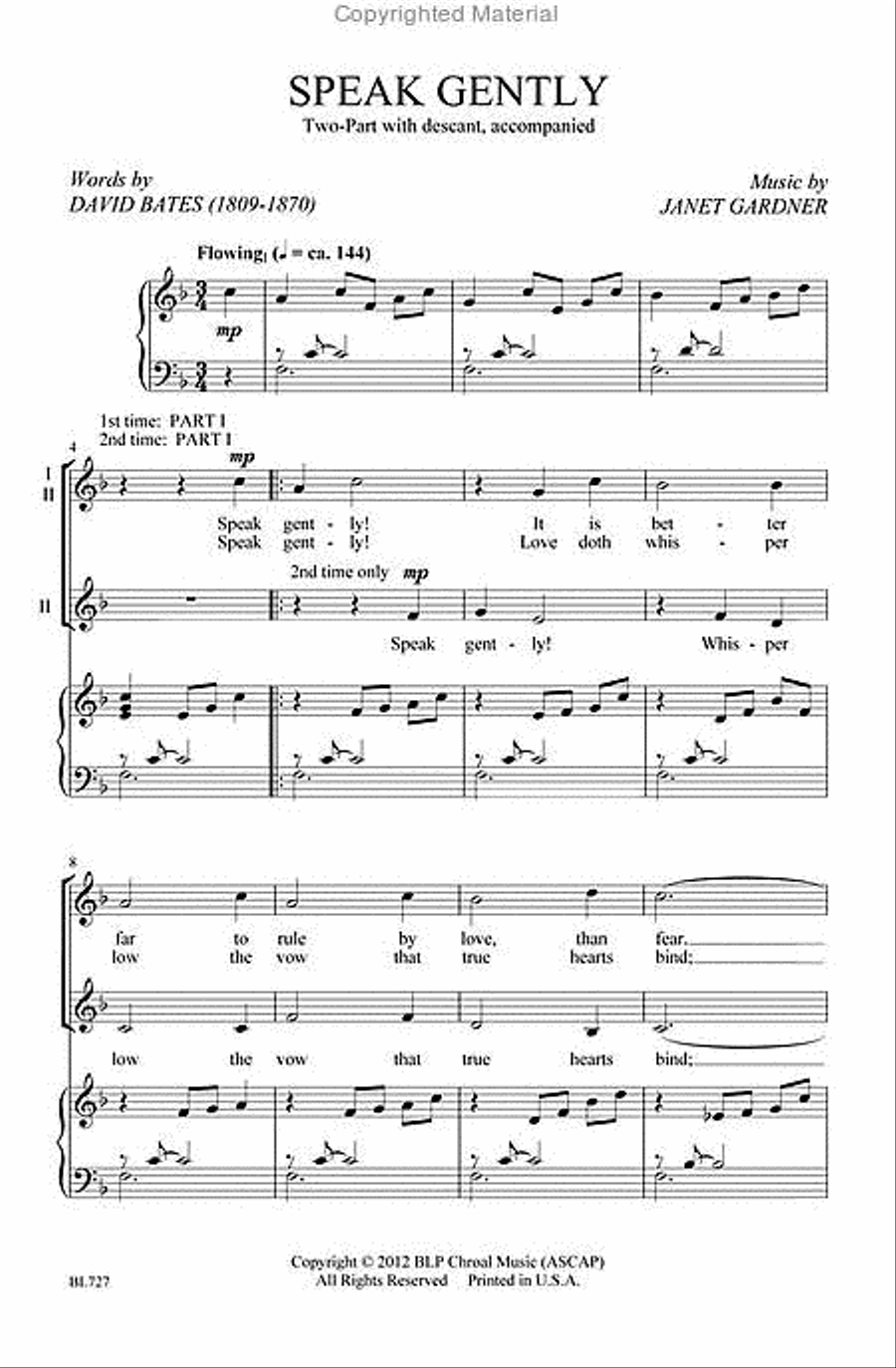 Speak Gently Speak Gently Choir scores gallery preview page 2