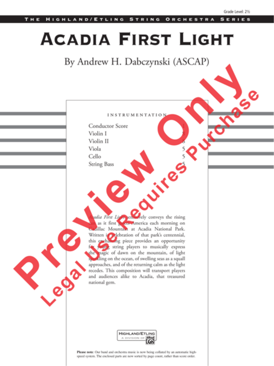Acadia First Light String Orchestra scores gallery preview page 2