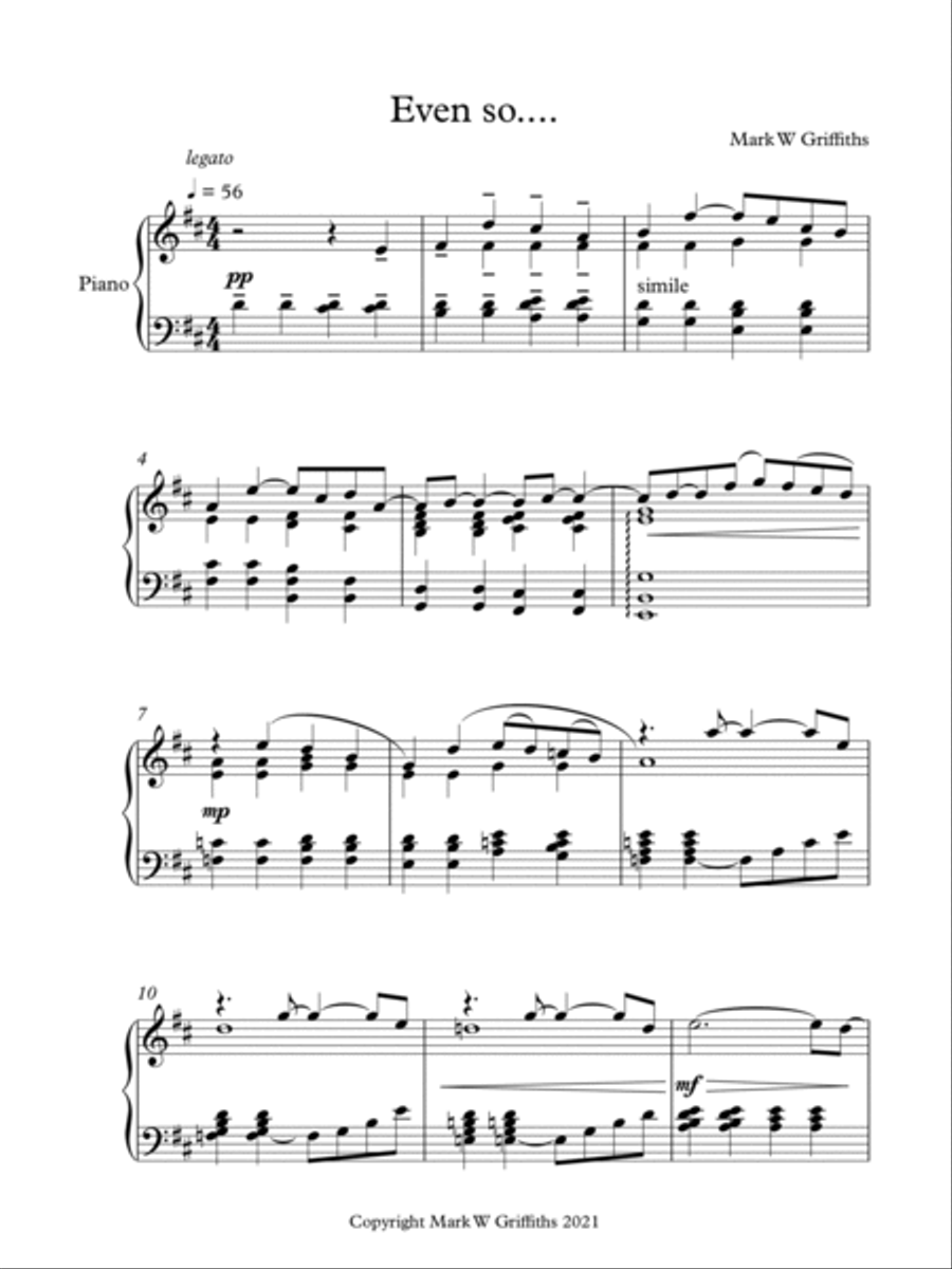 Even So.... Even So.... Piano Solo scores gallery preview page 2