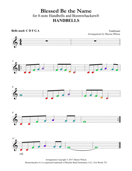 Ten Praise Choruses (for 8-note Bells and Boomwhackers with Color Coded Notes) image number null