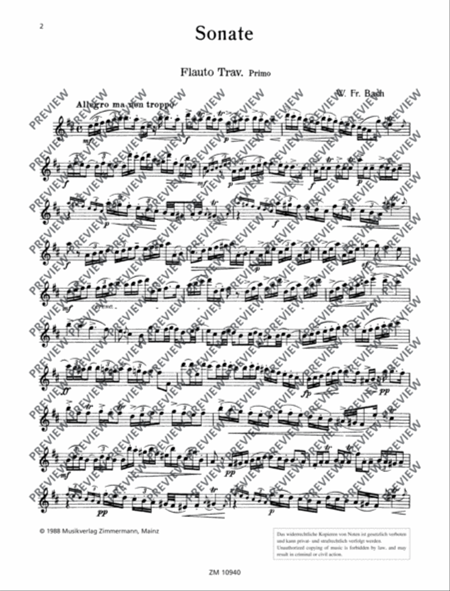 Sonata D major Sonata D major Flute Duet scores gallery preview page 17