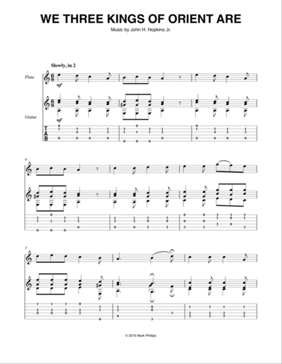 We Three Kings of Orient Are Flute scores gallery preview page 1