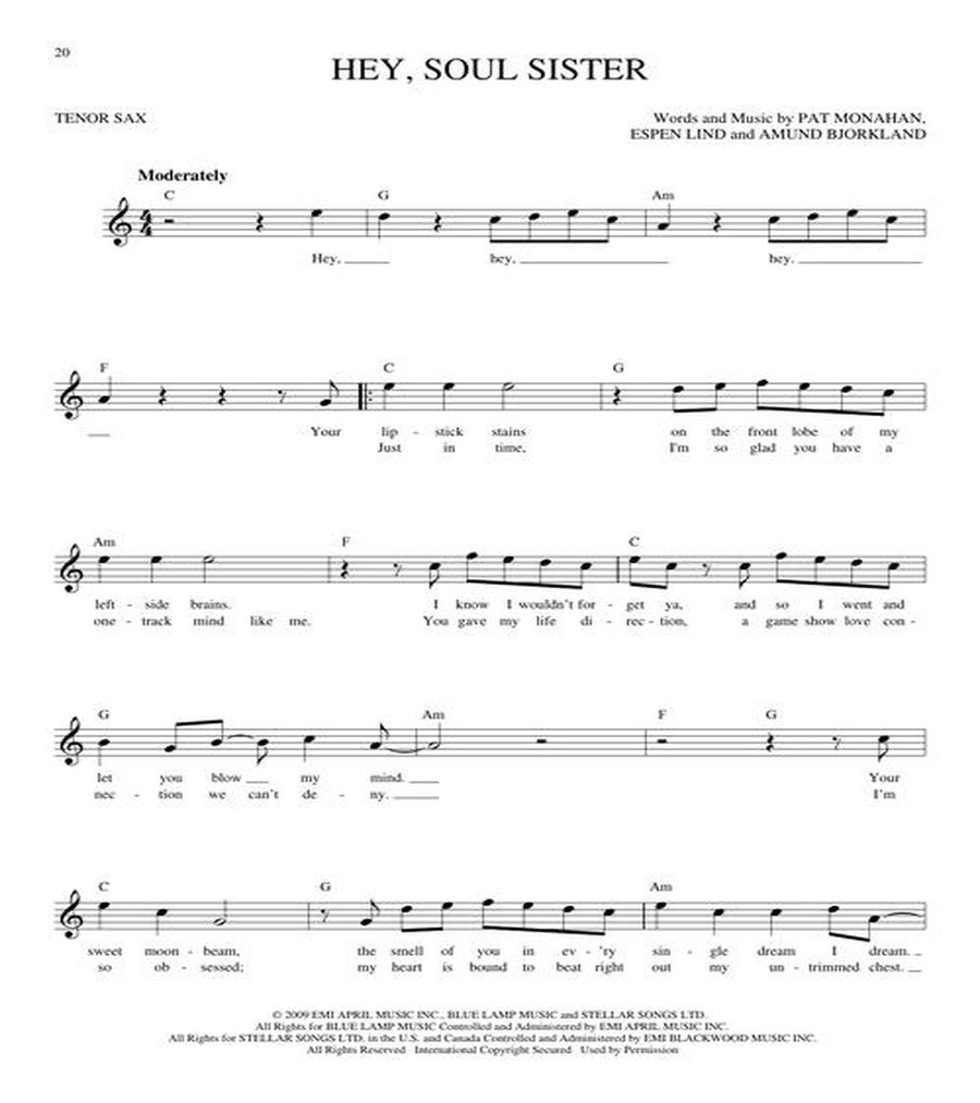 Easy Pop Melodies Tenor Saxophone scores gallery preview page 5