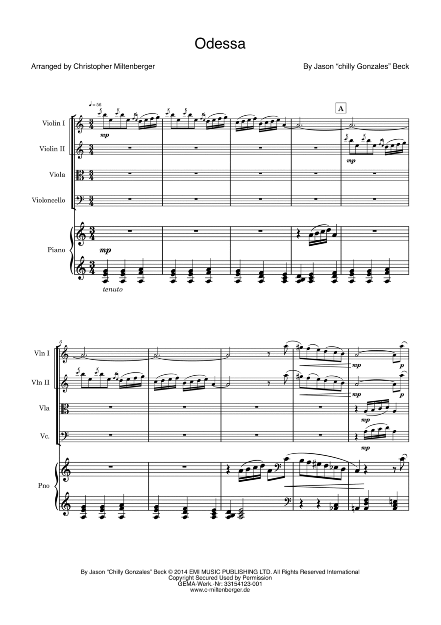 Odessa Piano Quintet scores gallery preview page 1