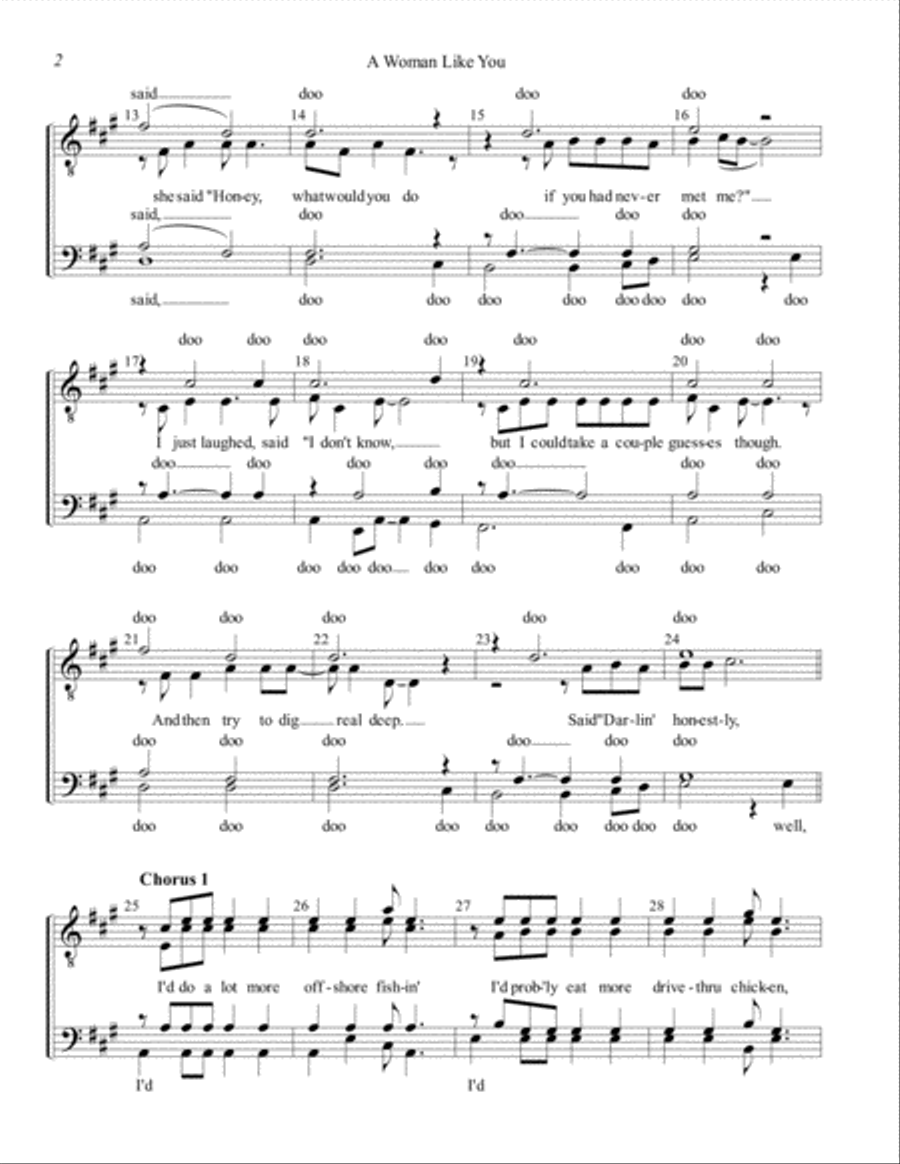 A Woman Like You TTBB scores gallery preview page 2