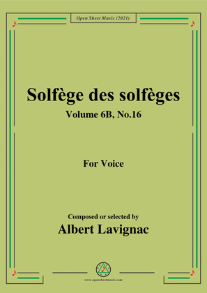 Lavignac-Solfege des solfeges,Volume 6B No.16,for Voice