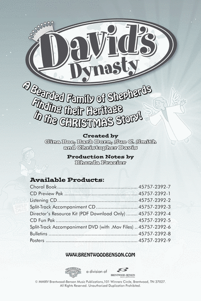 David's Dynasty - Split Track Accompaniment DVD with .Mov Files (Kids) image number null