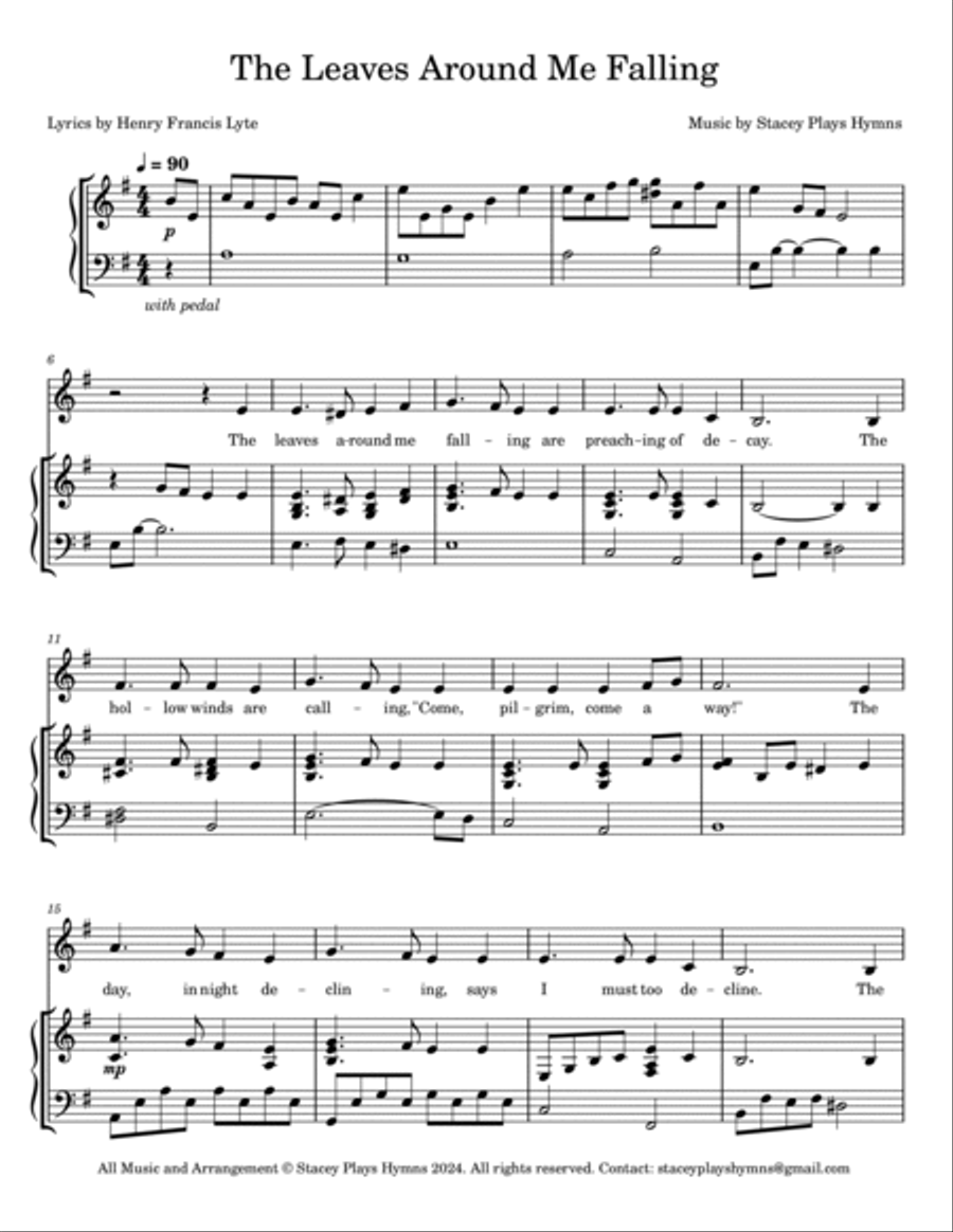 The Leaves Around Me Falling [E Minor] Voice scores gallery preview page 2