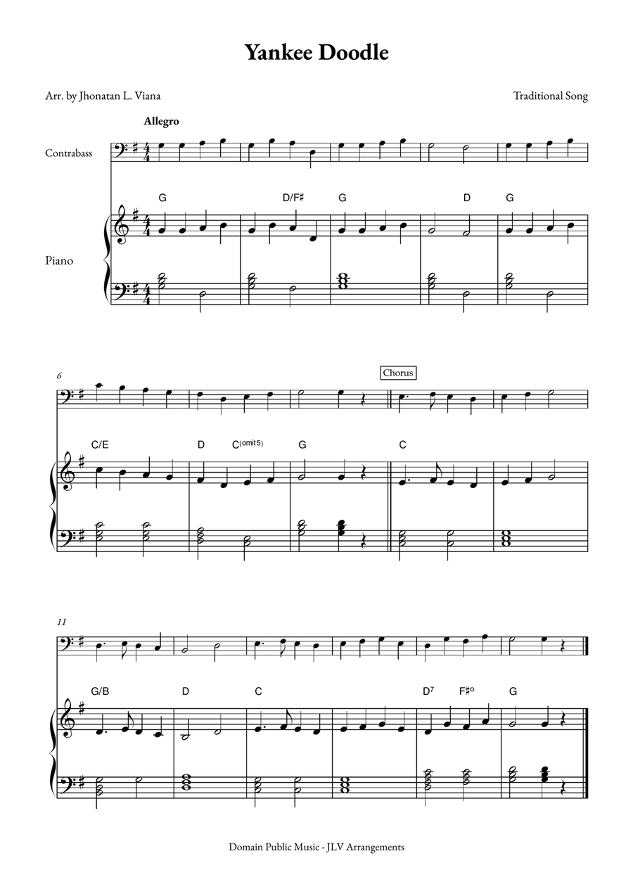 Yanke Doodle Double Bass scores gallery preview page 1