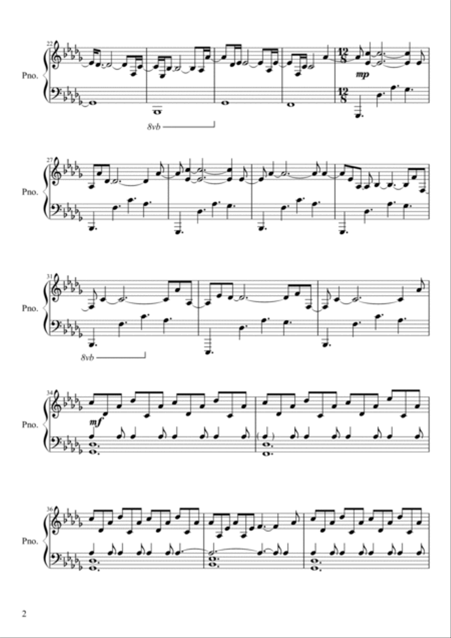 January - Disappear Here (from Seasons in Flight) Piano Solo scores gallery preview page 2