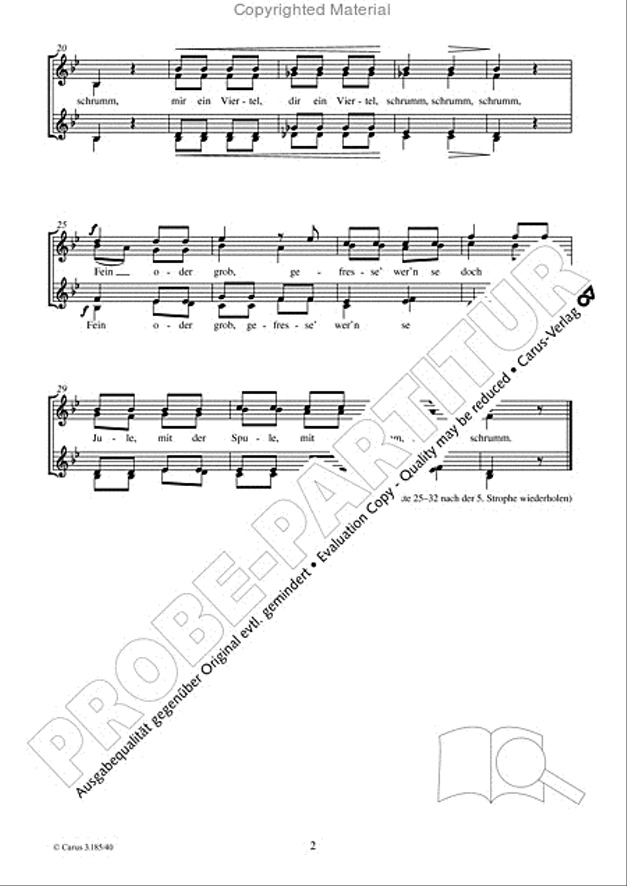 Die Leineweber haben eine saubere Zunft SSAA scores gallery preview page 3