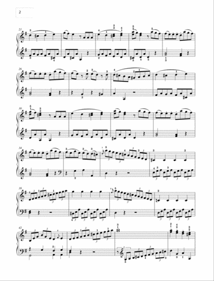 Easy Sonata G major Piano Solo scores gallery preview page 2