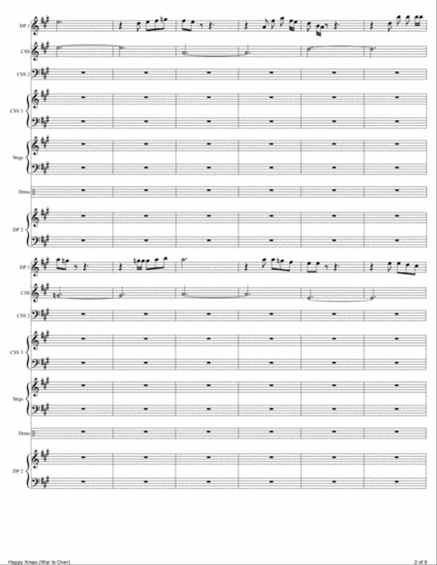 Happy Xmas (War Is Over) Small Ensemble scores gallery preview page 3