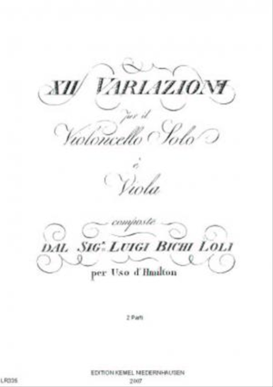 Dodici variazioni Dodici variazioni Viola scores gallery preview page 1