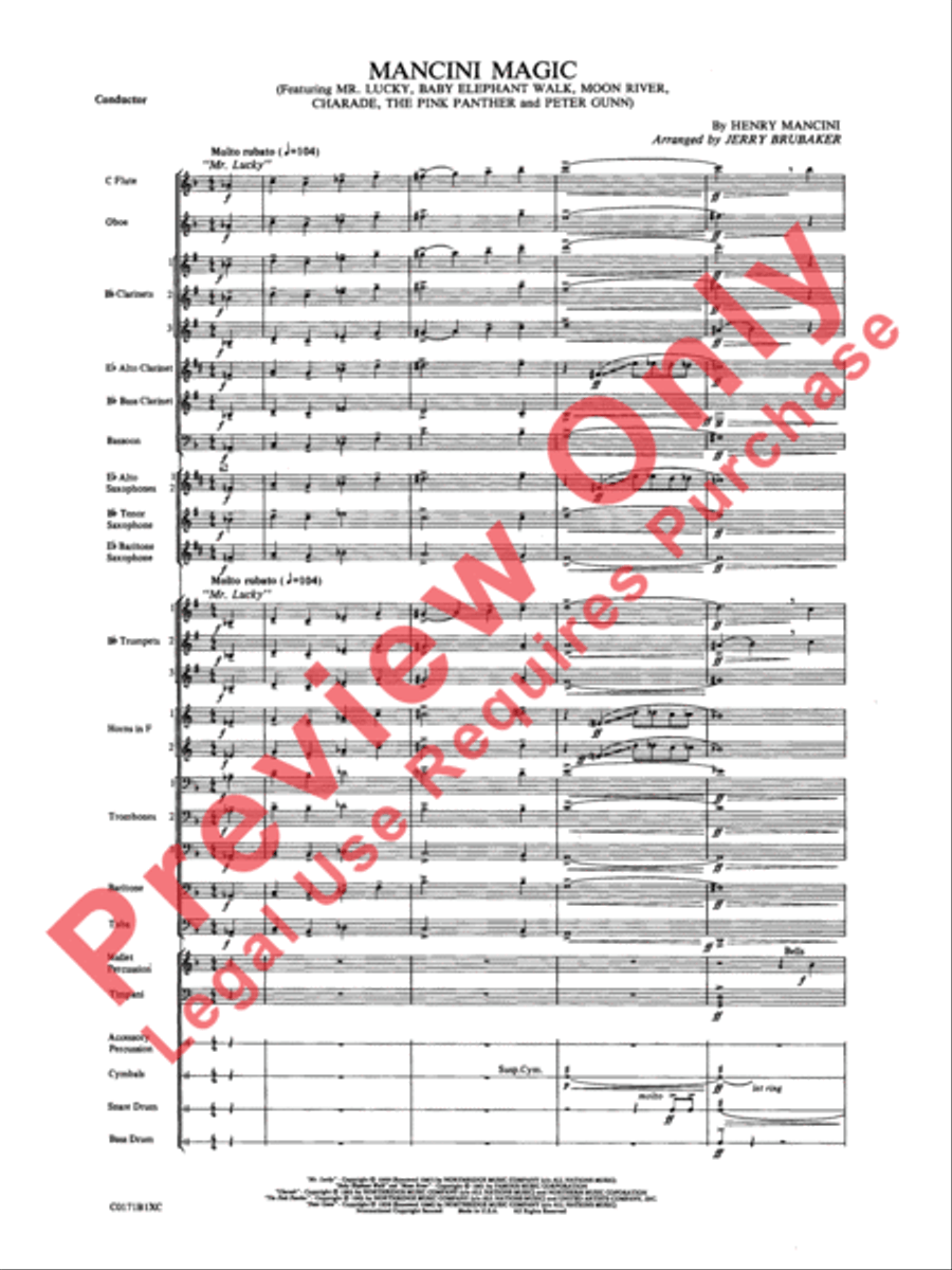 Mancini Magic Concert Band scores gallery preview page 4