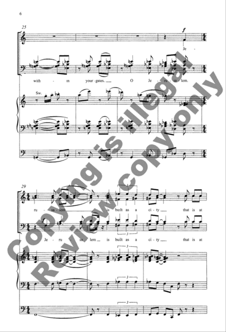 Psalm 122 (I Was Glad When They Said Unto Me) 4-Part scores gallery preview page 6