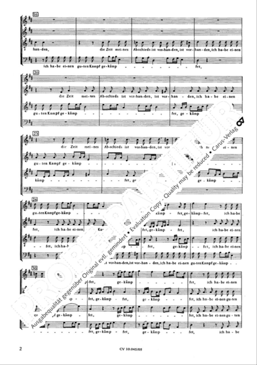 Die Zeit meines Abschieds ist vorhanden 4-Part scores gallery preview page 3