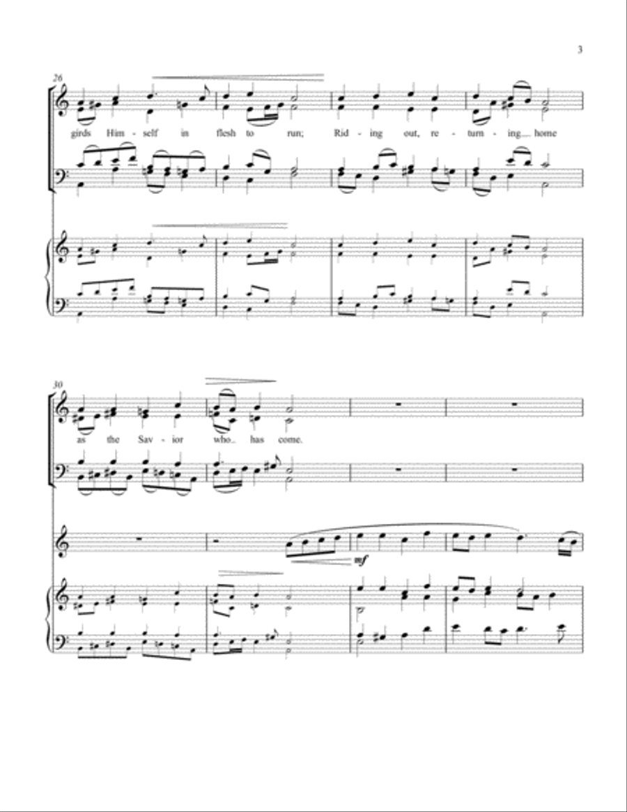 Savior Of The Nations, Come 4-Part scores gallery preview page 3