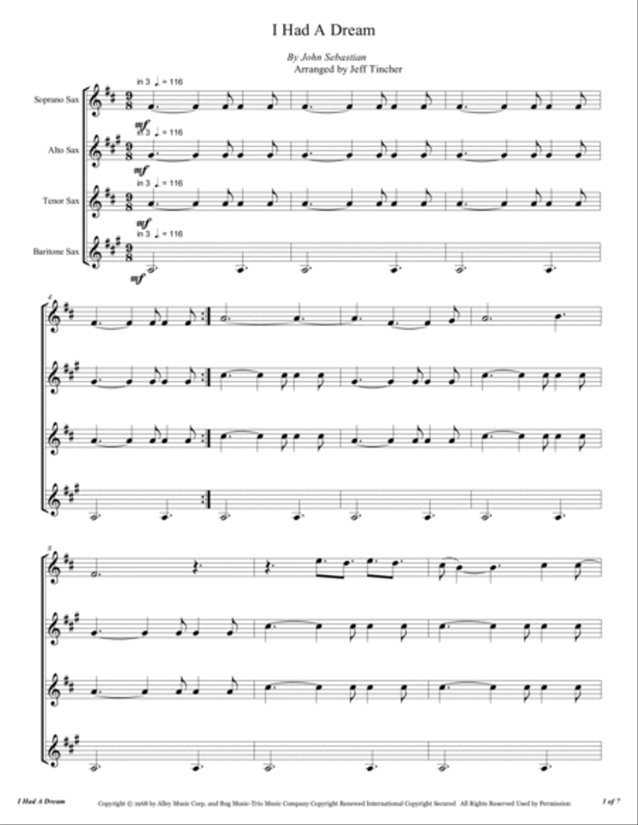 I Had A Dream Woodwind Quartet scores gallery preview page 2