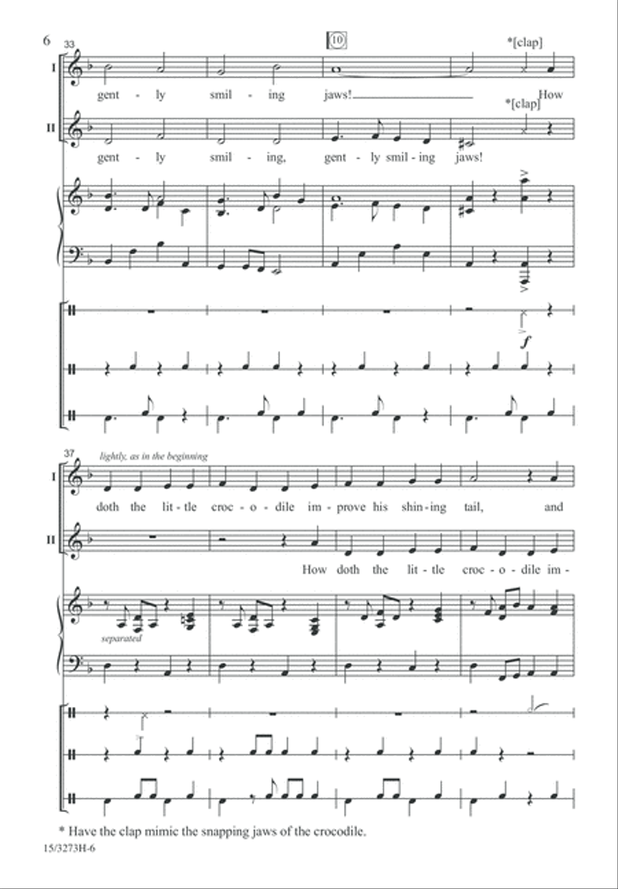 How Doth the Little Crocodile 2-Part scores gallery preview page 6