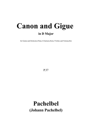 Book cover for Pachelbel-Canon and Gigue,in D Major,P.37,for Guitar and Orchestra