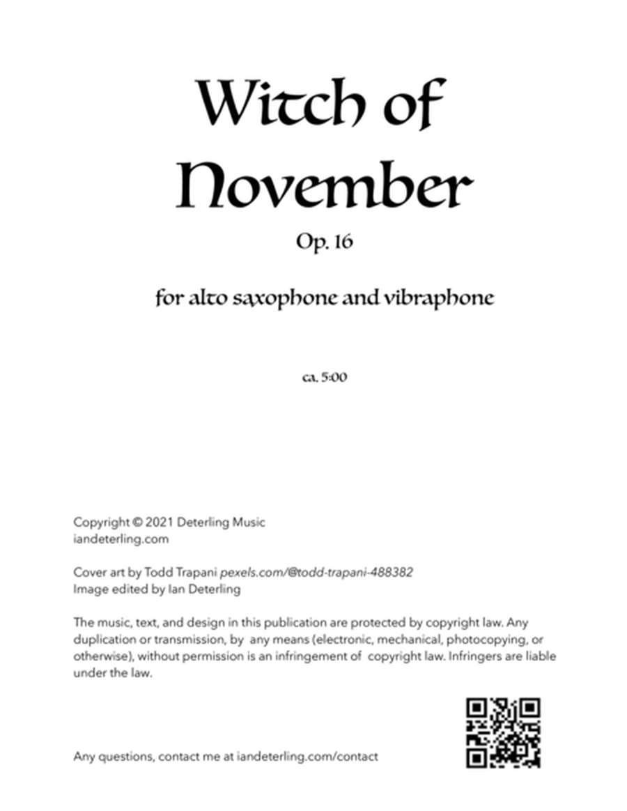 Witch of November (for alto saxophone and vibraphone) image number null