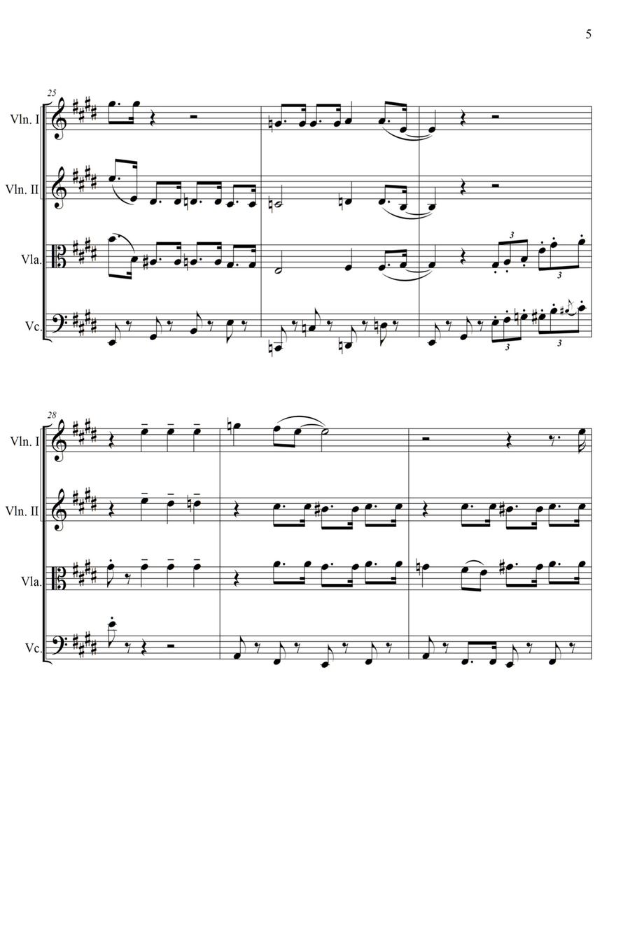 Crazy Little Thing Called Love String Quartet scores gallery preview page 5