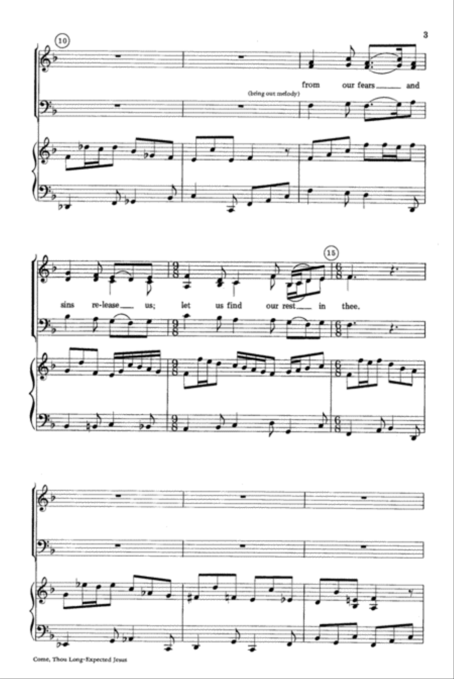 Come, Thou Long-Expected Jesus 3-Part scores gallery preview page 3