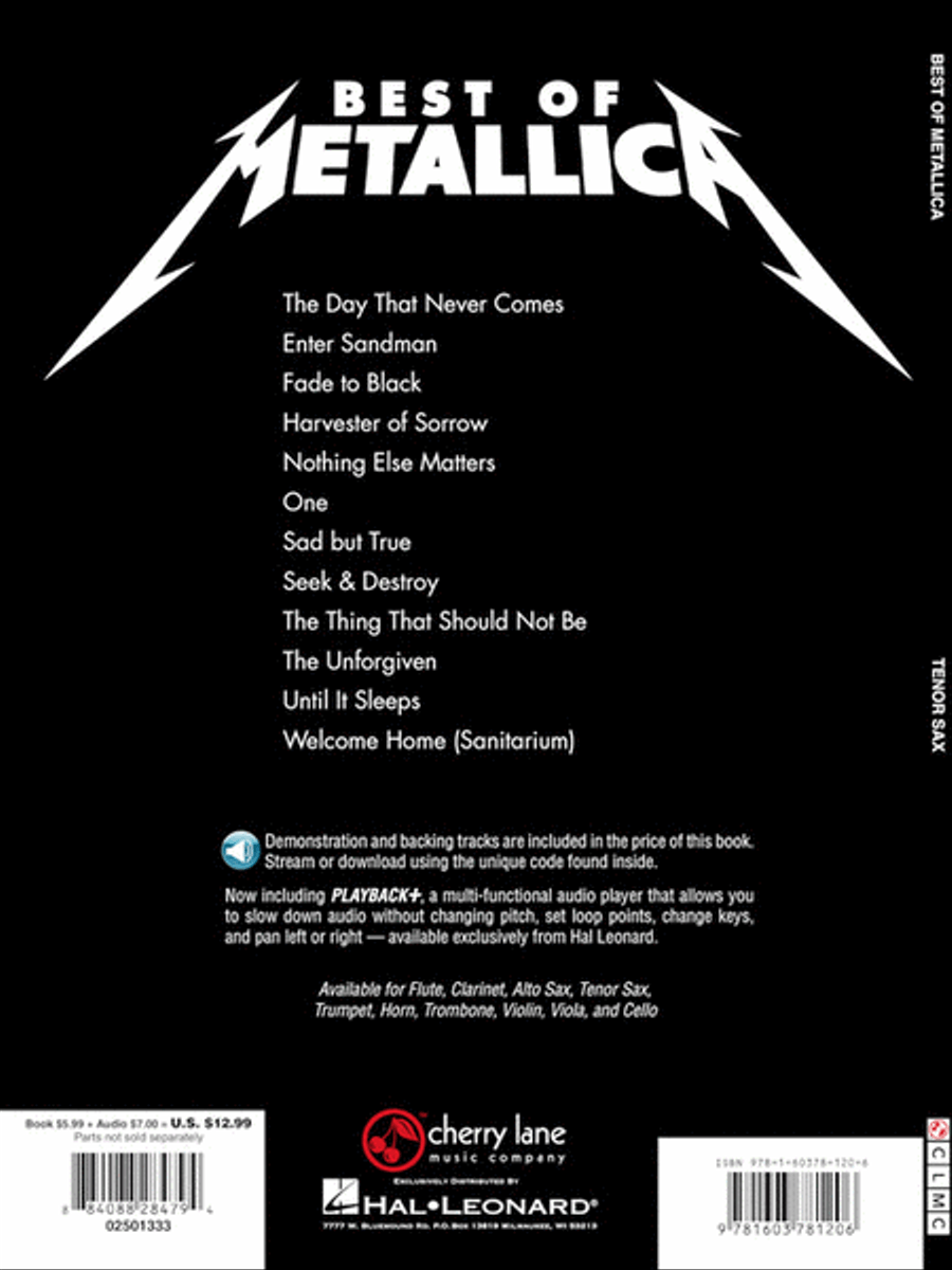 Best of Metallica for Tenor Sax Tenor Saxophone scores gallery preview page 4
