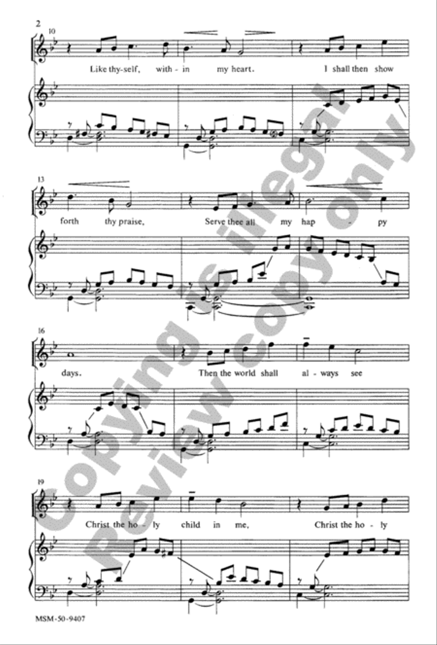 Loving Jesus, Gentle Lamb Unison Choir scores gallery preview page 3