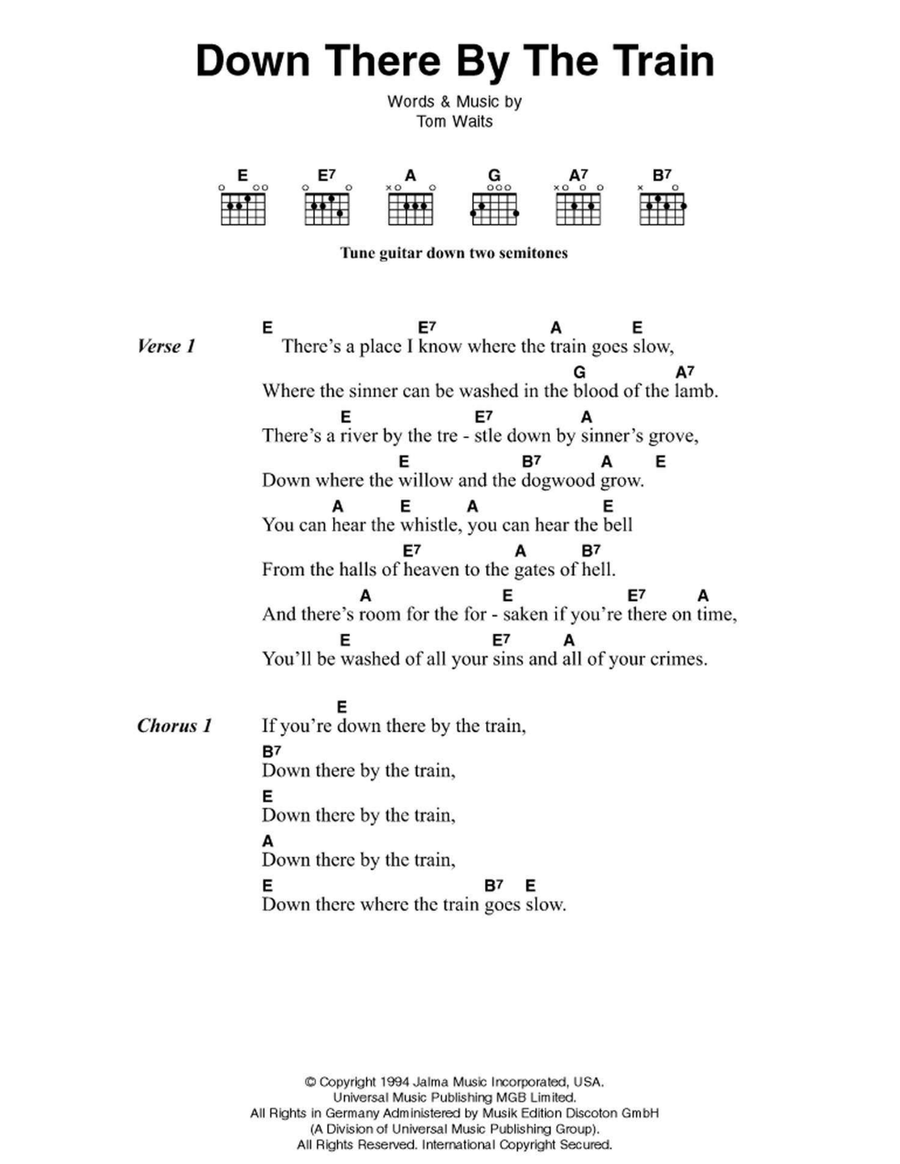 Down There By The Train Down There By The Train Electric Guitar scores gallery preview page 1