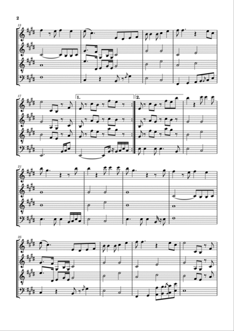 Listen, The Snow Is Falling Woodwind Quartet scores gallery preview page 3