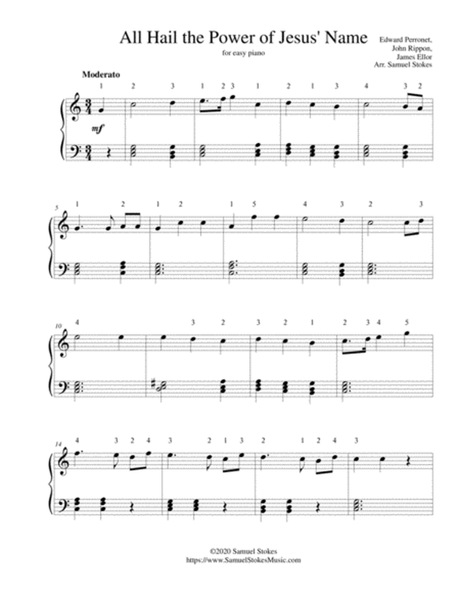 All Hail the Power Jesus' Name (James Ellor) - for easy piano image number null