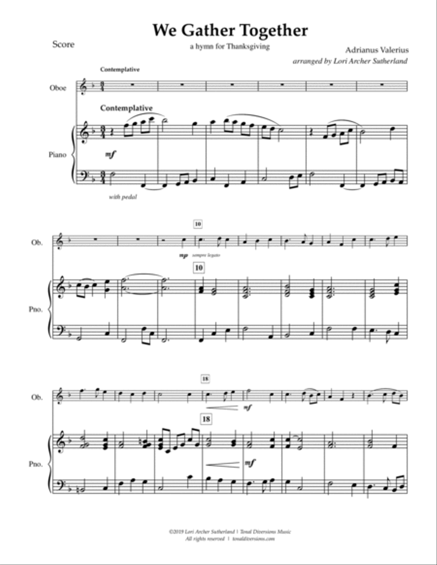 We Gather Together Piano scores gallery preview page 2